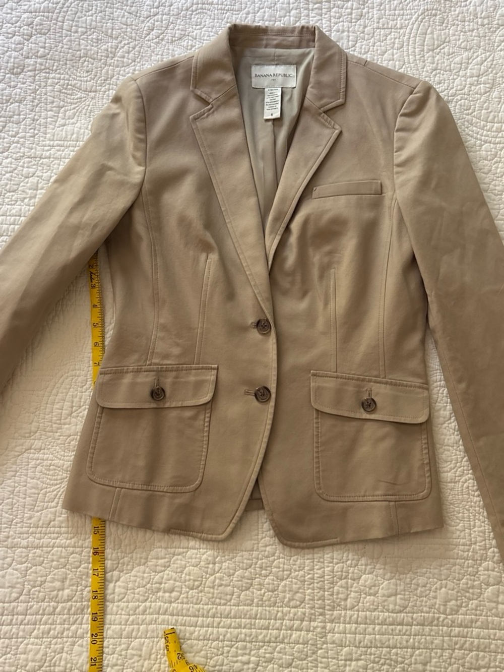 Banana Republic Women's Khaki Single-Breasted Blazer